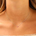 Stoned By Gem Jar-Pink Topaz Pear Cable Chain Necklace | 6mm-Necklaces-Blue Ruby Jewellery-Vancouver Canada
