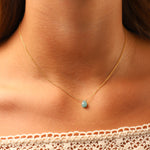 Stoned By Gem Jar-Blue Grandidierite Pear Cable Chain Necklace | 6mm-Necklaces-Blue Ruby Jewellery-Vancouver Canada