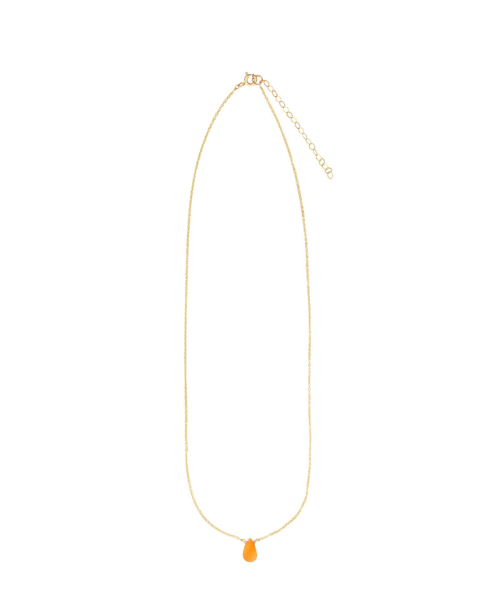 Stoned By Gem Jar-Carnelian Pear Cable Chain Necklace | 6mm-Necklaces-Blue Ruby Jewellery-Vancouver Canada
