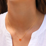 Carnelian Pear Cable Chain Necklace | 6mm