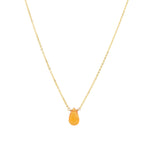 Carnelian Pear Cable Chain Necklace 14k Gold Filled, Carnelian