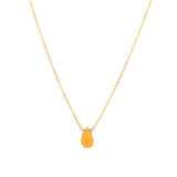 Carnelian Pear Cable Chain Necklace 14k Gold Filled, Carnelian