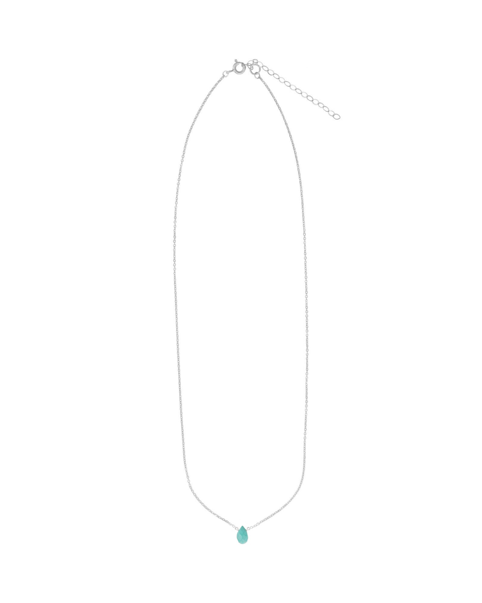 Stoned By Gem Jar-Turquoise Pear Cable Chain Necklace | 6mm-Necklaces-Blue Ruby Jewellery-Vancouver Canada