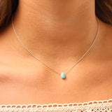 Stoned By Gem Jar-Turquoise Pear Cable Chain Necklace | 6mm-Necklaces-Blue Ruby Jewellery-Vancouver Canada