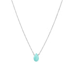 Turquoise Pear Cable Chain Necklace Sterling Silver, Turquoise