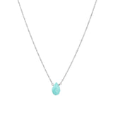 Turquoise Pear Cable Chain Necklace Sterling Silver, Turquoise