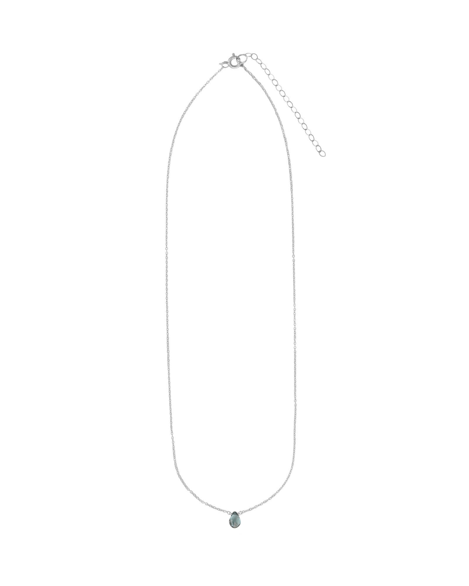 Stoned By Gem Jar-London Blue Topaz Pear Cable Chain Necklace | 6mm-Necklaces-Blue Ruby Jewellery-Vancouver Canada