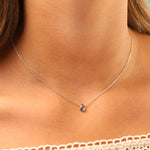 Stoned By Gem Jar-London Blue Topaz Pear Cable Chain Necklace | 6mm-Necklaces-Blue Ruby Jewellery-Vancouver Canada