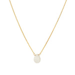 White Topaz Pear Cable Chain Necklace 14k Gold Filled, White Topaz