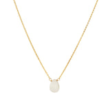 White Topaz Pear Cable Chain Necklace 14k Gold Filled, White Topaz