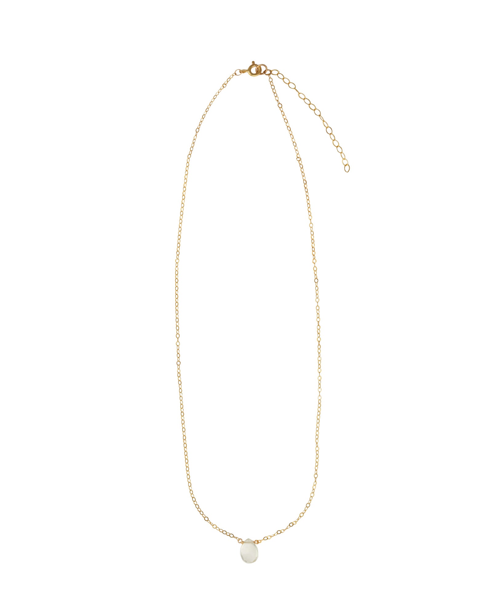 Stoned By Gem Jar-Prasiolite Pear Cable Chain Necklace | 8mm-Necklaces-Blue Ruby Jewellery-Vancouver Canada