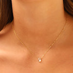 Stoned By Gem Jar-Prasiolite Pear Cable Chain Necklace | 8mm-Necklaces-Blue Ruby Jewellery-Vancouver Canada