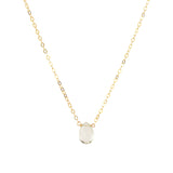 Prasiolite Pear Cable Chain Necklace 14k Gold Filled, Prasiolite