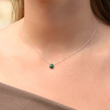 Green Apatite Pear Cable Chain Necklace | 8mm