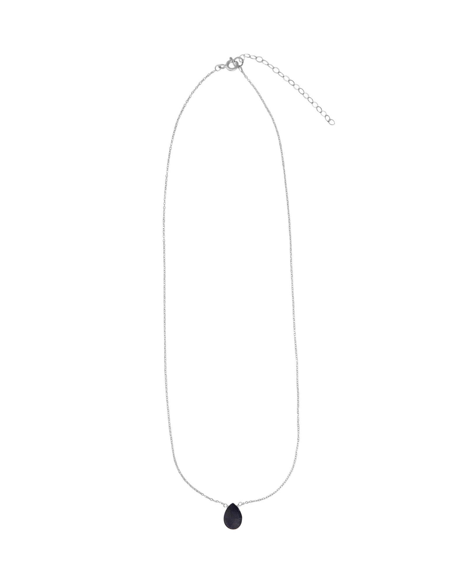 Stoned By Gem Jar-Blue Sapphire Pear Cable Chain Necklace | 8mm-Necklaces-Blue Ruby Jewellery-Vancouver Canada