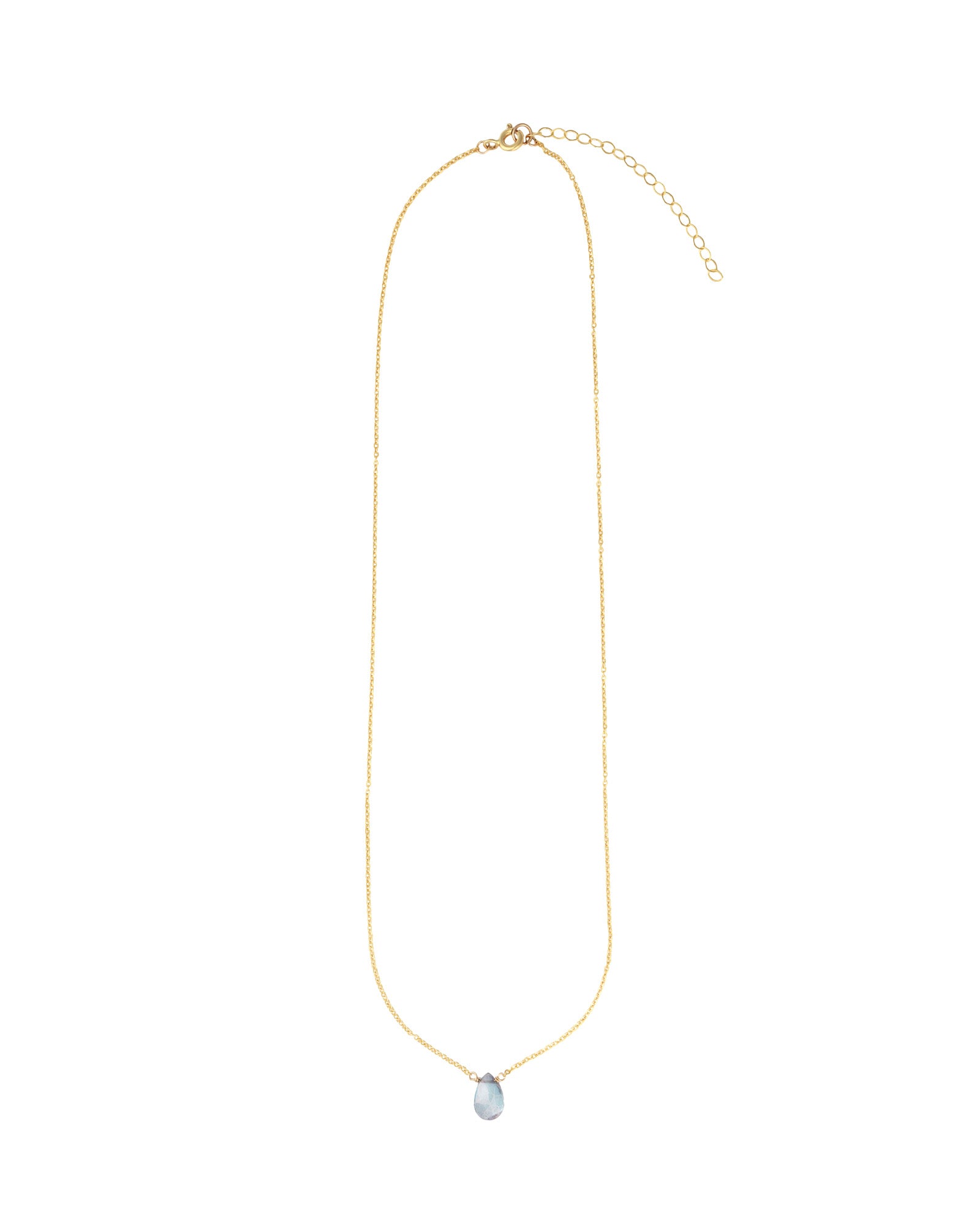 Mystic Blue Topaz Pear Cable Chain Necklace 14k Gold Filled, Mystic Blue Topaz