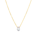 Mystic Blue Topaz Pear Cable Chain Necklace 14k Gold Filled, Mystic Blue Topaz