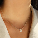 Rainbow Moonstone Pear Cable Chain Necklace Sterling Silver, Rainbow Moonstone