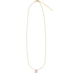 Amethyst Pear Cable Chain Necklace 14k Gold Filled, Amethyst