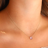 Stoned By Gem Jar-Amethyst Pear Cable Chain Necklace | 8mm-Necklaces-Blue Ruby Jewellery-Vancouver Canada