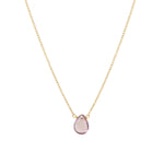 Amethyst Pear Cable Chain Necklace 14k Gold Filled, Amethyst