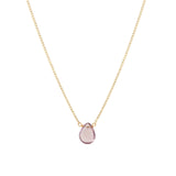 Amethyst Pear Cable Chain Necklace 14k Gold Filled, Amethyst