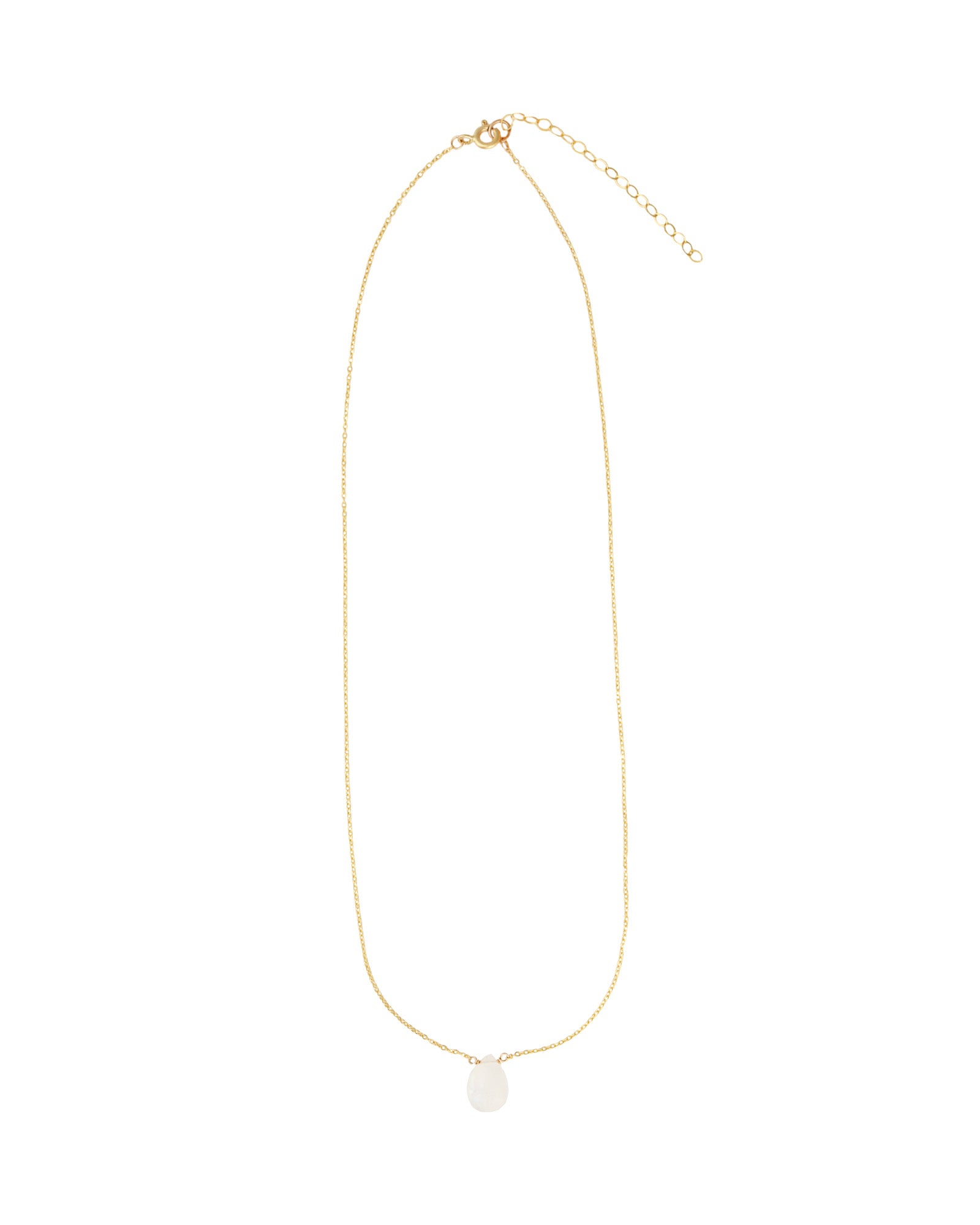 Stoned By Gem Jar-Rainbow Moonstone Pear Cable Chain Necklace | 8mm-Necklaces-Blue Ruby Jewellery-Vancouver Canada