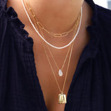 Stoned By Gem Jar-Rainbow Moonstone Pear Cable Chain Necklace | 8mm-Necklaces-Blue Ruby Jewellery-Vancouver Canada