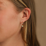 Opal Heart Floating Drop Huggies | 12mm 14k Gold Filled, Opal