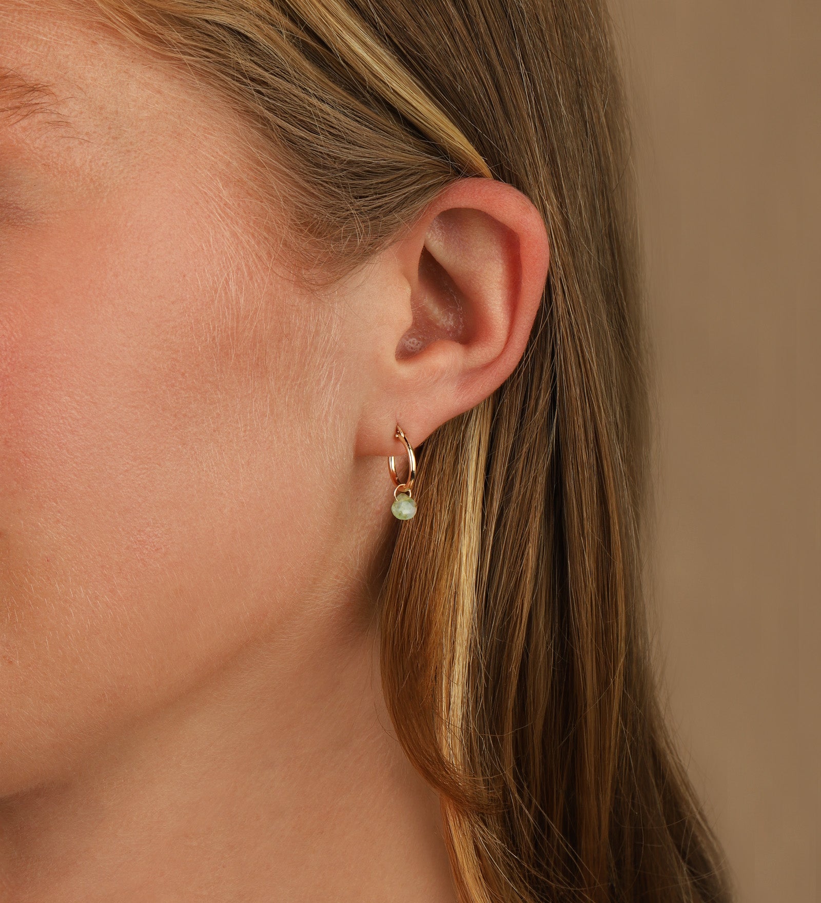 Opal Heart Floating Drop Huggies | 12mm 14k Gold Filled, Opal