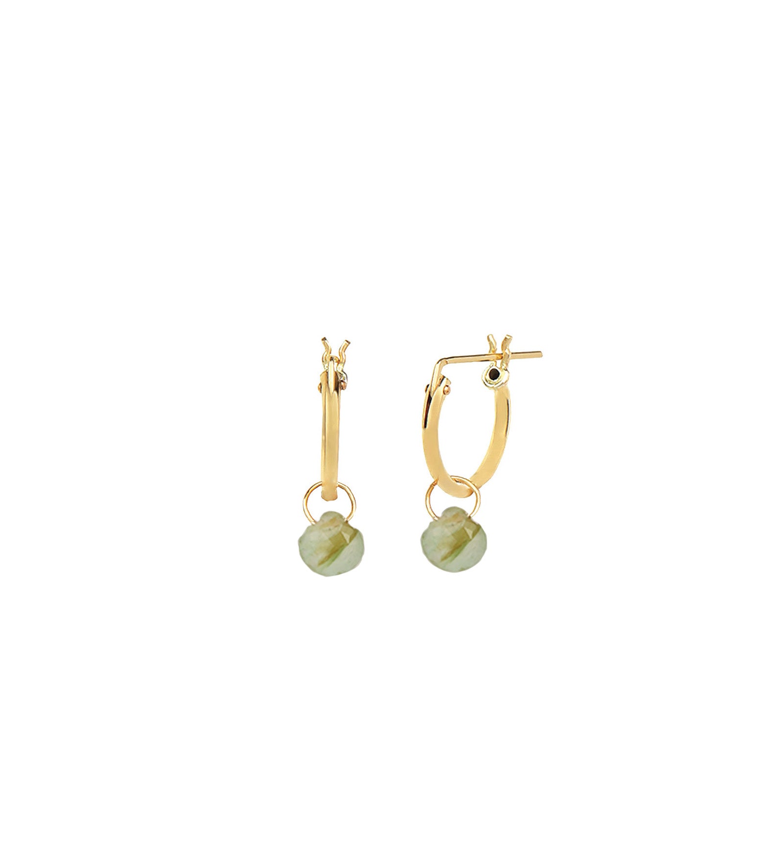 Opal Heart Floating Drop Huggies | 12mm 14k Gold Filled, Opal