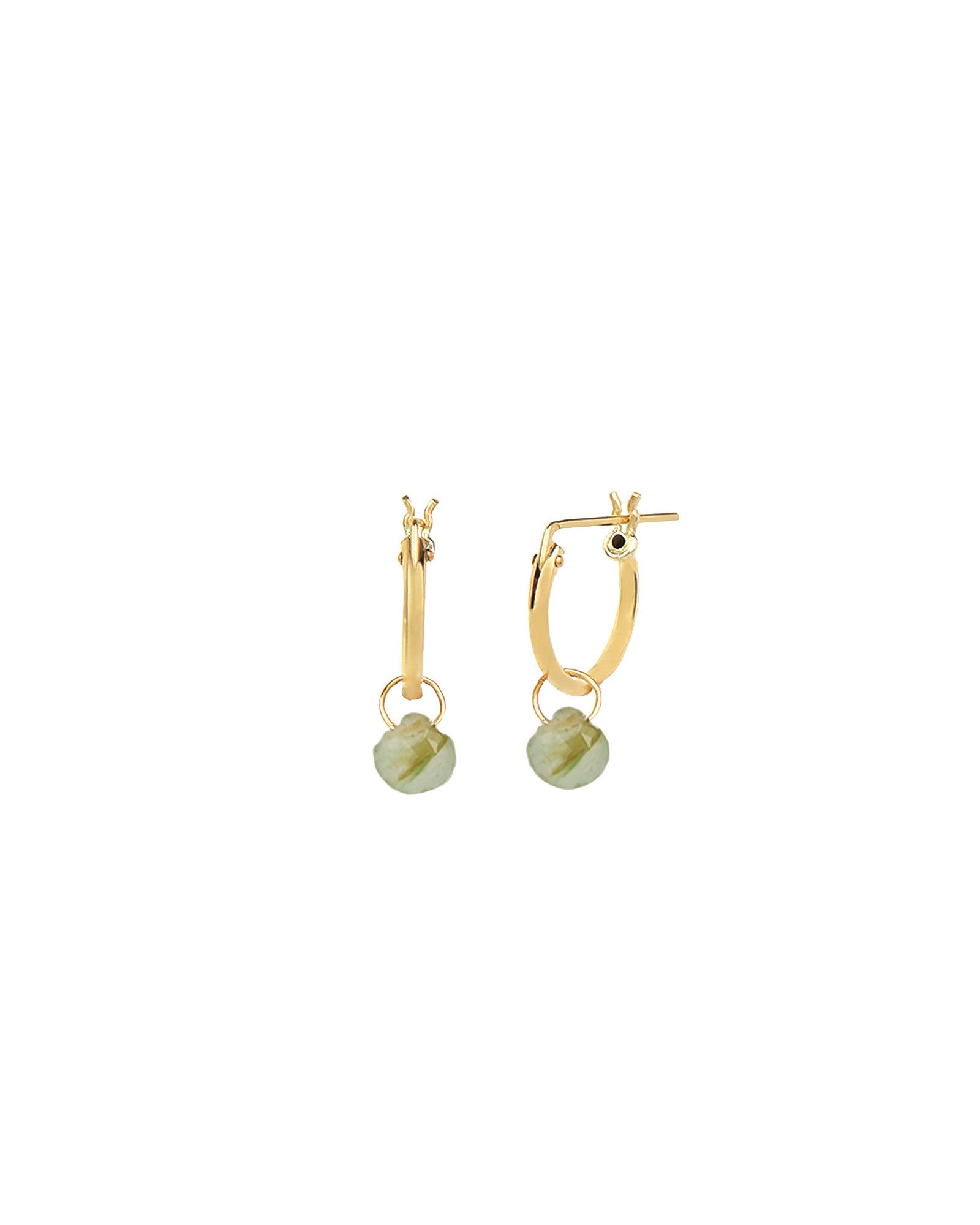 Opal Heart Floating Drop Huggies | 12mm 14k Gold Filled, Opal