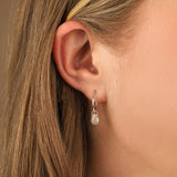 Moonstone Floating Pear Huggies | 14mm