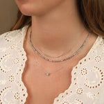 Aquamarine Birolette Cable Chain Necklace | 6mm Sterling Silver, Aquamarine