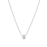 Aquamarine Birolette Cable Chain Necklace | 6mm Sterling Silver, Aquamarine