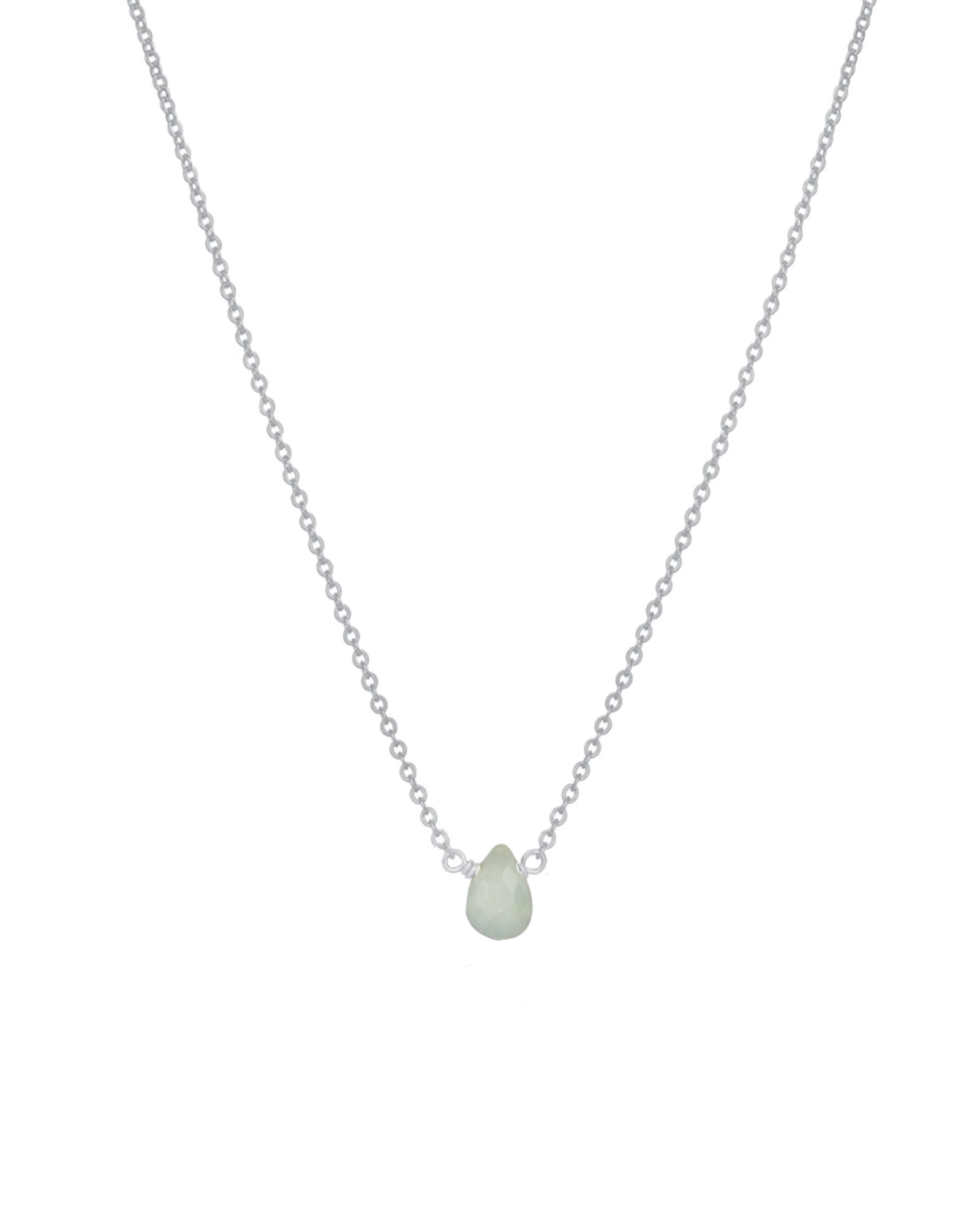 Aquamarine Birolette Cable Chain Necklace | 6mm Sterling Silver, Aquamarine