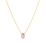 Pink Topaz  Birolette Cable Chain Necklace | 6mm 14k Gold Filled, Pink Topaz