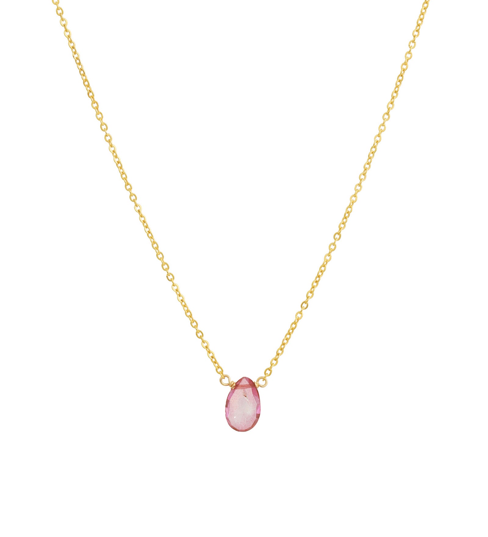 Pink Topaz  Birolette Cable Chain Necklace | 6mm 14k Gold Filled, Pink Topaz