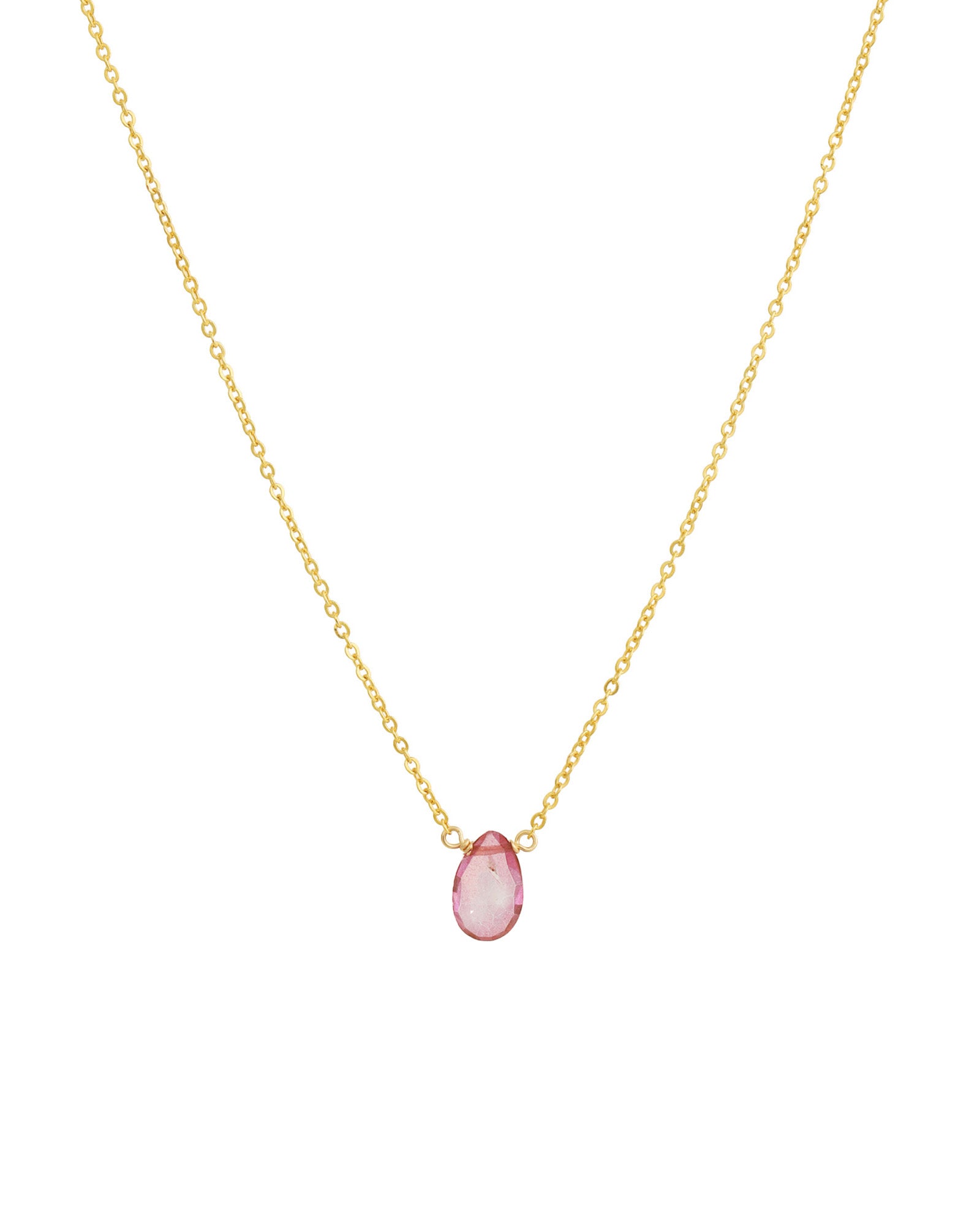 Pink Topaz  Birolette Cable Chain Necklace | 6mm 14k Gold Filled, Pink Topaz