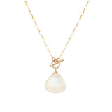 Moonstone Toggle Necklace 14k Gold Filled, Moonstone