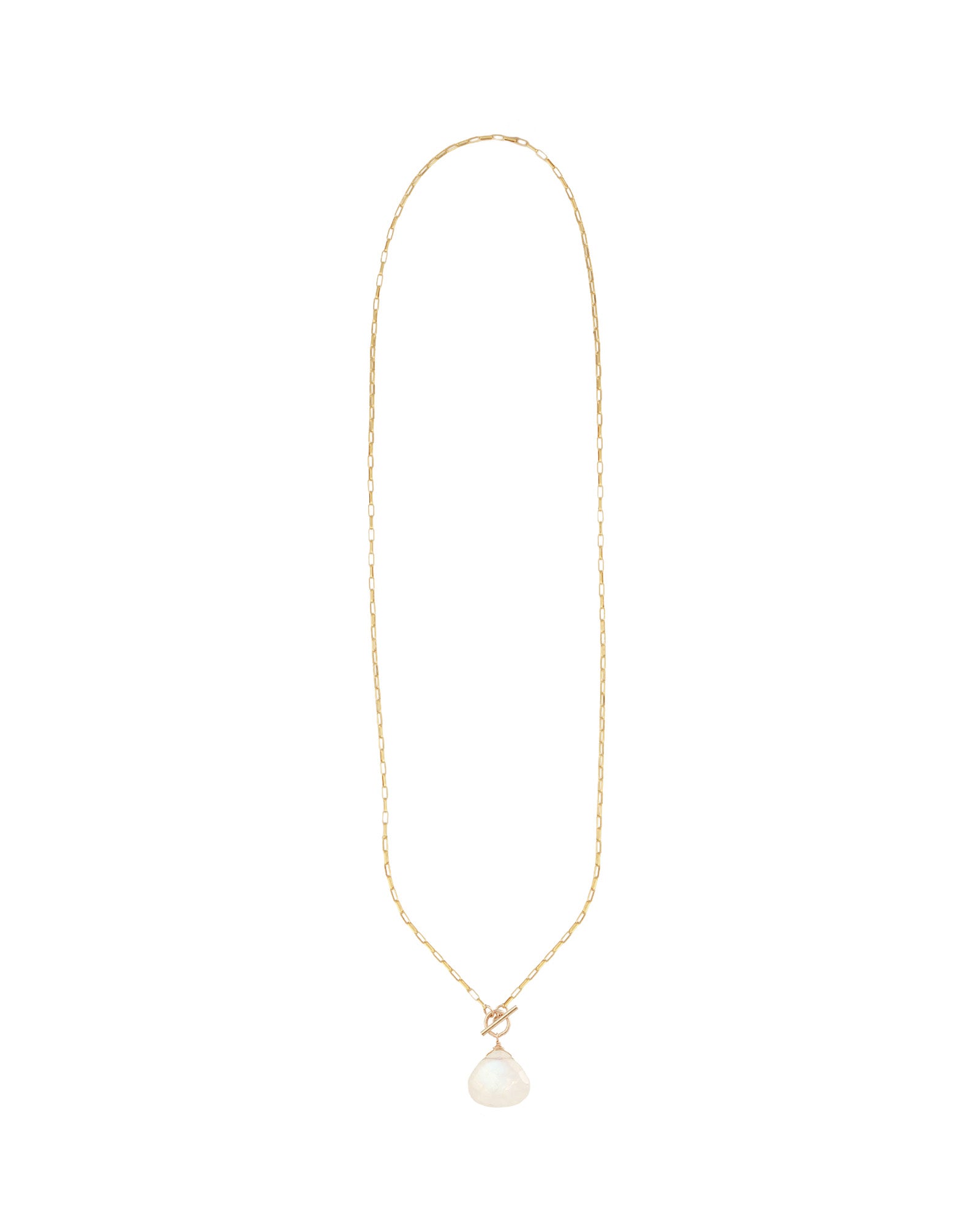 Moonstone Toggle Necklace 14k Gold Filled, Moonstone