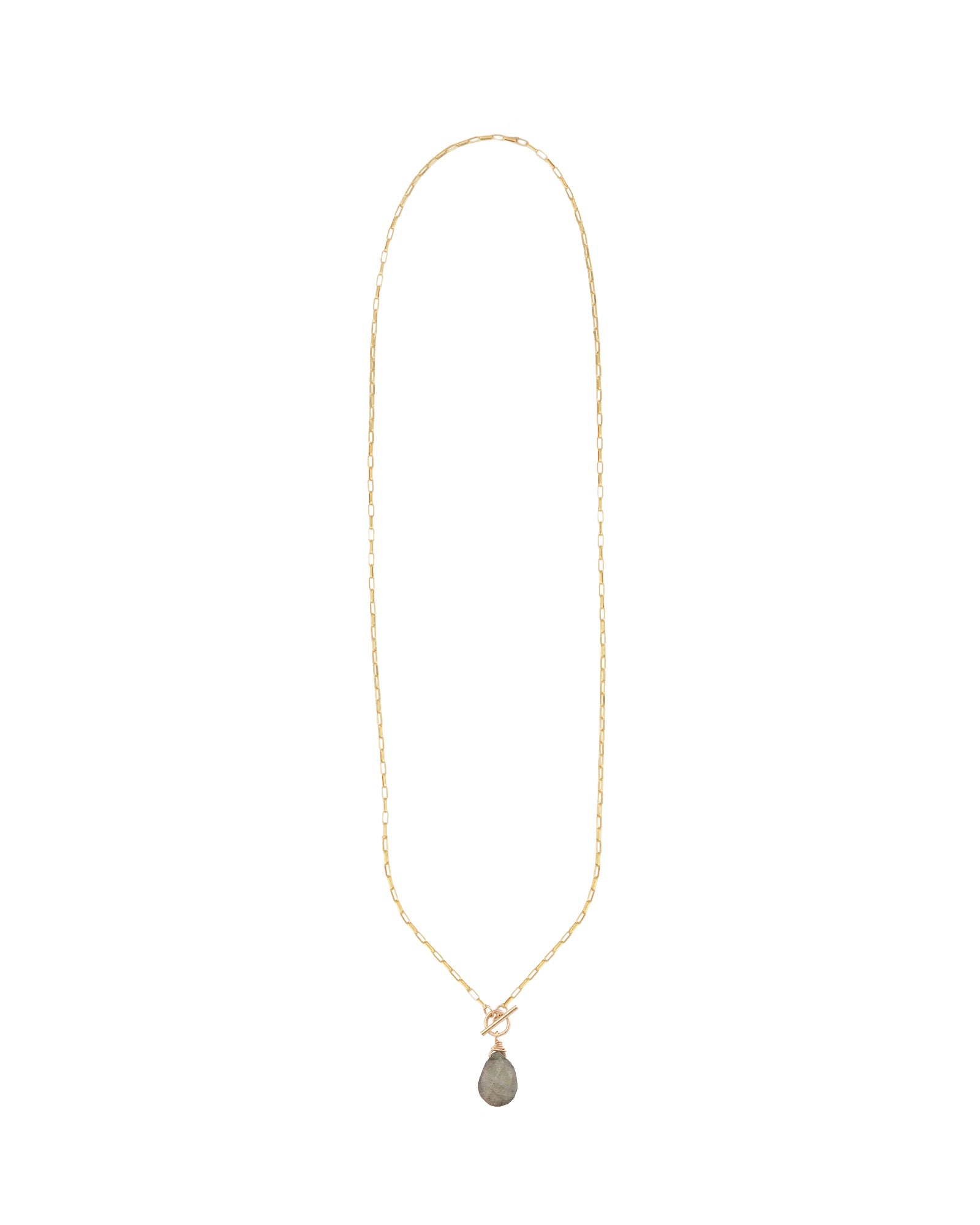 Labradorite Toggle Necklace 14k Gold Filled, Labradorite
