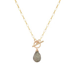 Labradorite Toggle Necklace 14k Gold Filled, Labradorite