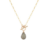 Labradorite Toggle Necklace 14k Gold Filled, Labradorite