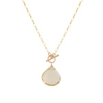 Lemon Quartz Toggle Necklace 14k Gold Filled, Lemon Quartz