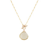 Lemon Quartz Toggle Necklace 14k Gold Filled, Lemon Quartz