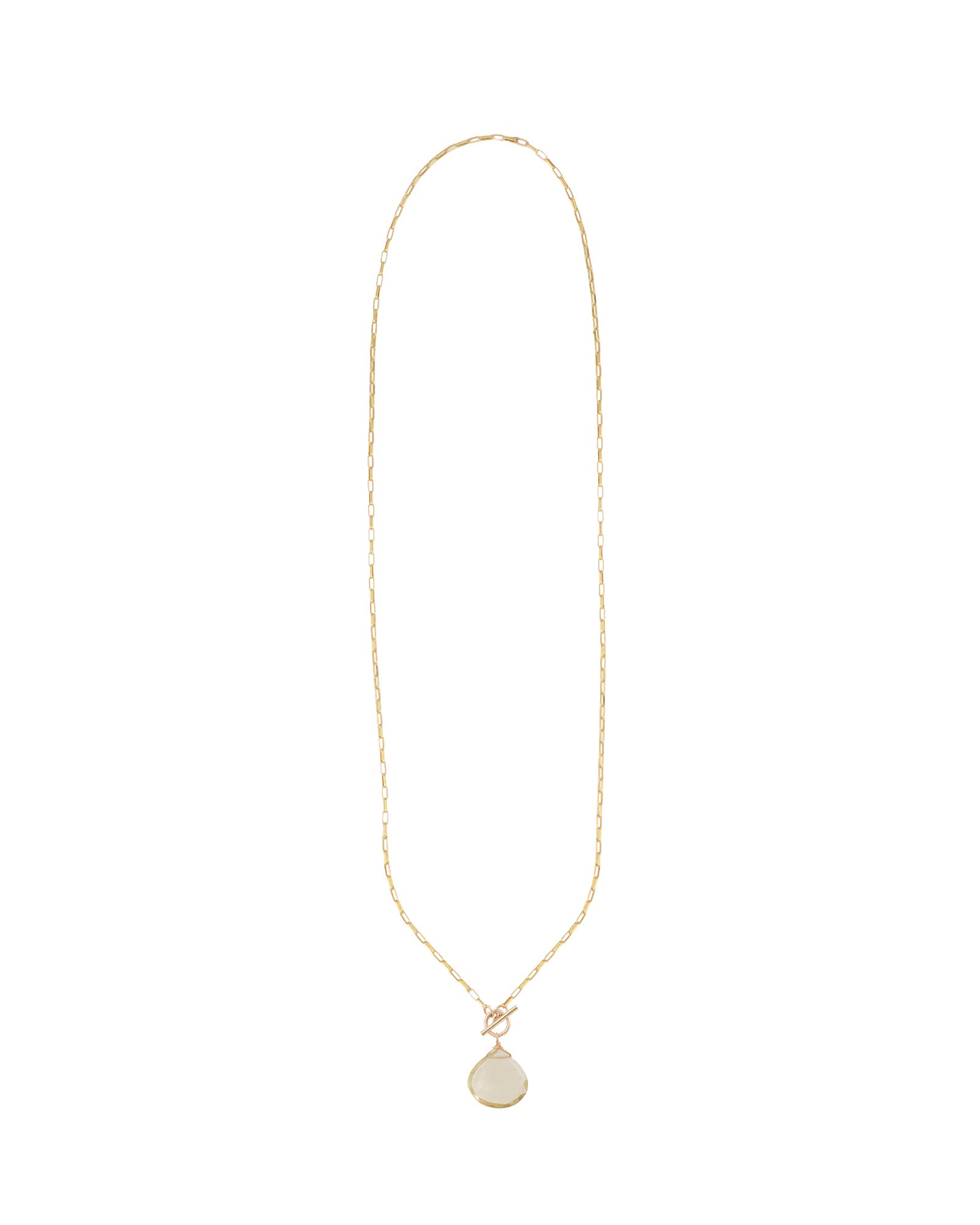 Lemon Quartz Toggle Necklace 14k Gold Filled, Lemon Quartz