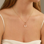 Aquamarine Toggle Necklace 14k Gold Filled, Aquamarine
