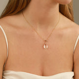 Aquamarine Toggle Necklace 14k Gold Filled, Aquamarine