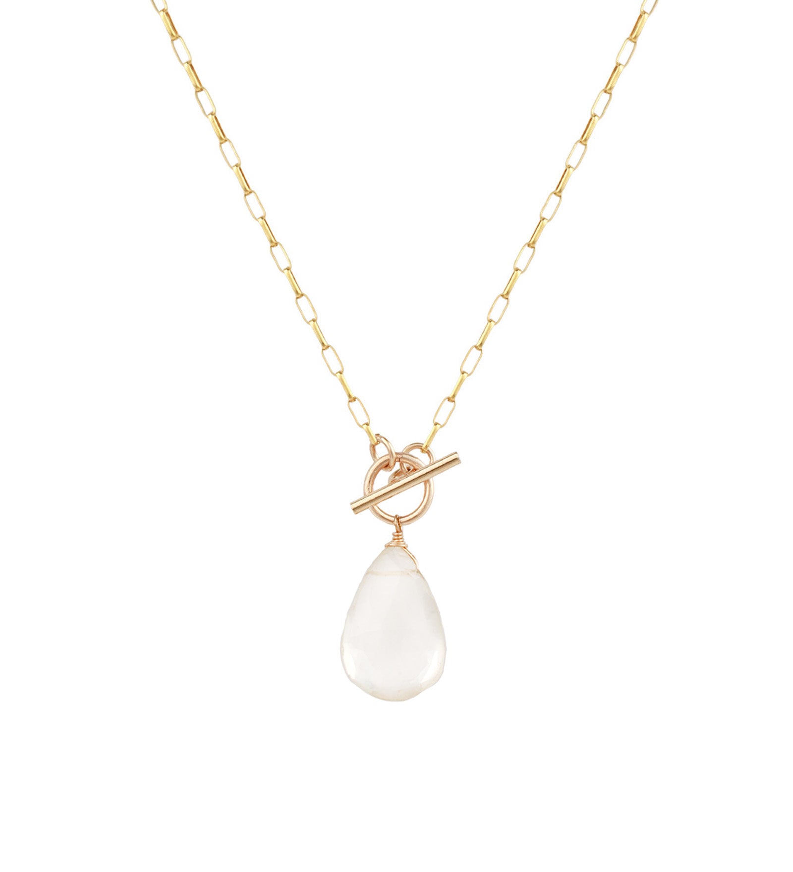 Aquamarine Toggle Necklace 14k Gold Filled, Aquamarine